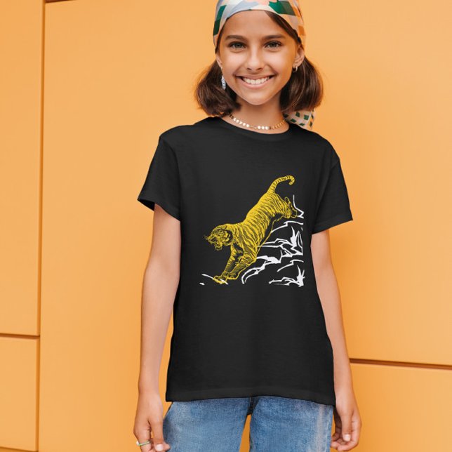 Tiger Sprinting Slope Black T Shirt (Skapare uppladdad)