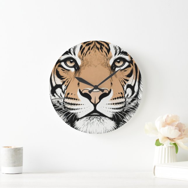 Tiger Staring Face, Tiger Stor Klocka (Hem)