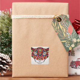 Tiger Stickers Fyrkantigt Klistermärke