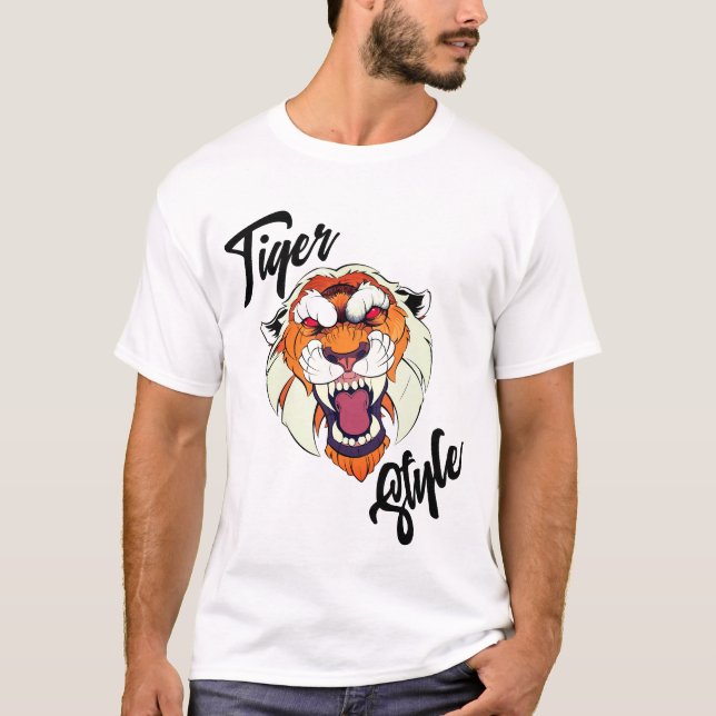 Tiger Stil T Shirt (Framsida)