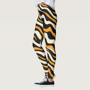 Tiger Stipes Mönster Leggings