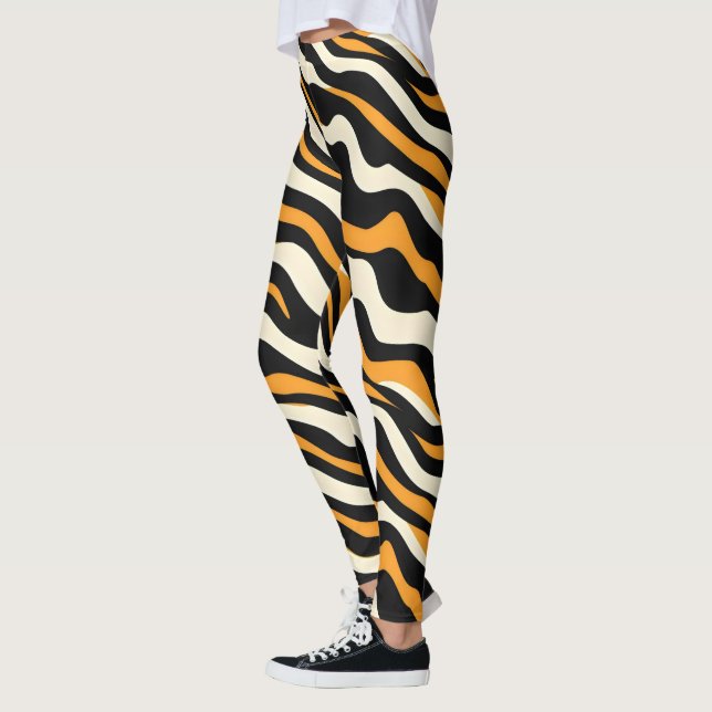 Tiger Stipes Mönster Leggings (Vänster)