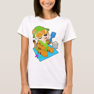 Tiger Strand Sand Sommar T Shirt