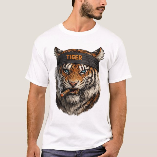 Tiger Street Style T-Shirt – Djärv Djurdesign (Framsida)