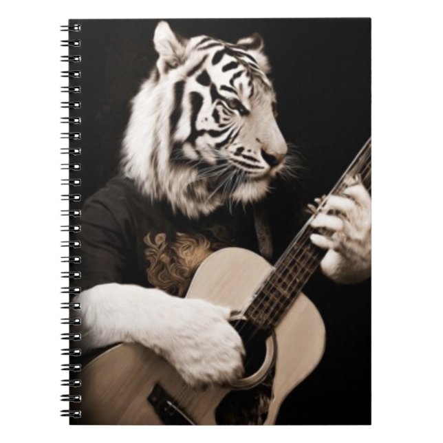 Tiger Strings – Elegant Musical Art Anteckningsbok (Framsidan)