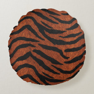 Tiger Stripe Wild Pattern Rund Kudde