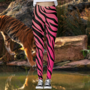 Tiger Stripes Gradient Leggings – Rosa & Orange