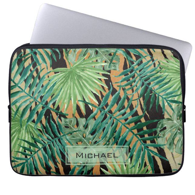 Tiger Stripes Jungle Camouflage Personalised Laptop Fodral (Framsidan)