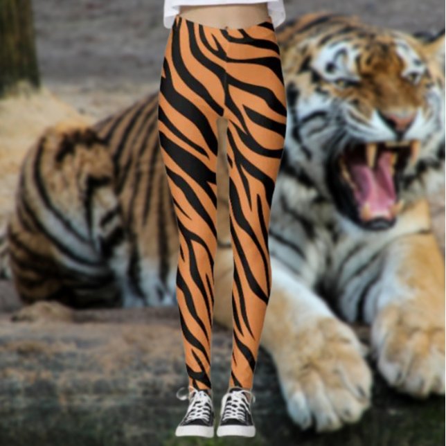 Tiger Stripes Orange Leggings – Djärkt Djurtryck (Skapare uppladdad)