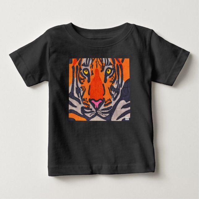 Tiger (svart) - Baby T-shirt (Framsida)