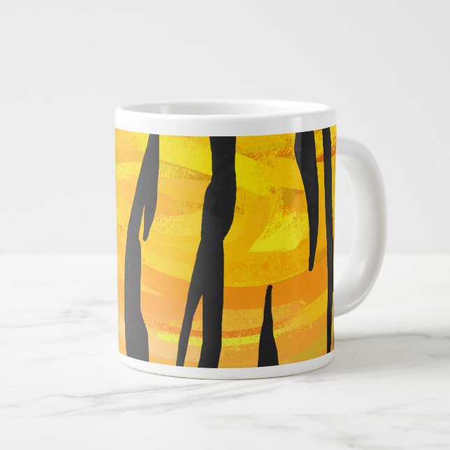 Tiger Svart och Orange Tryck Jumbo Mugg (Framsida höger)