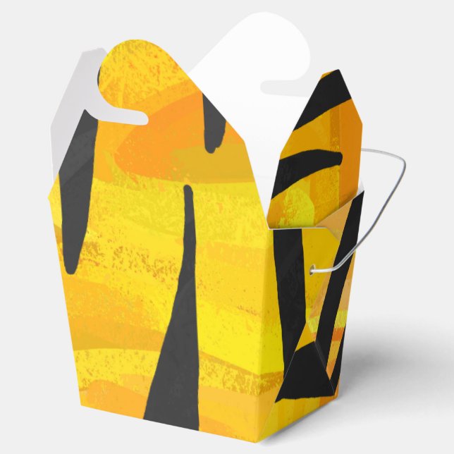 Tiger Svart och Orange Tryck Presentaskar (Öppnad)