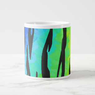 Tiger Svart och Regnbågsutskrift Jumbo Mugg