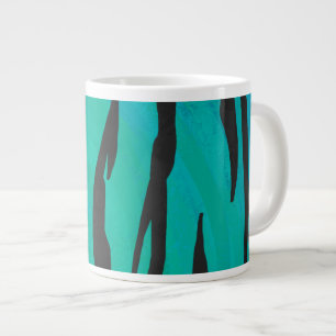 Tiger Svart och Teal Tryck Jumbo Mugg