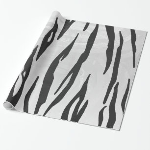 Tiger svart och vit utskrift presentpapper