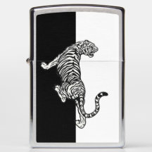 Tiger svart och vit Zippo Tändare
