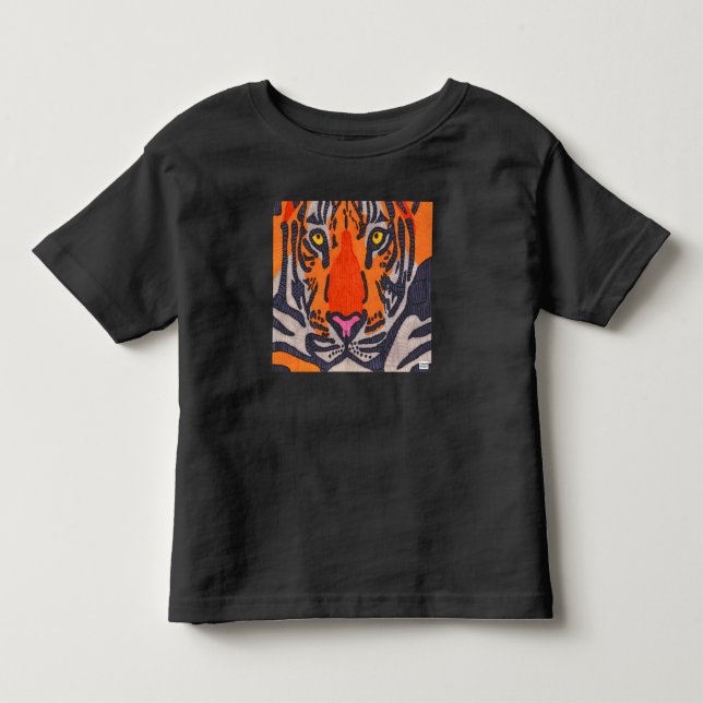 Tiger (svart) - T-shirt för småbarn (Framsida)