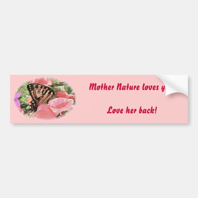 Tiger Swallowsvtail Kärlek Nature Bumper Sticker Bildekal (Framsidan)