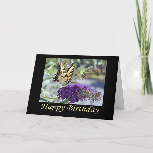 Tiger Swallowtail Butterfly Birthday Card Kort (Framsida)