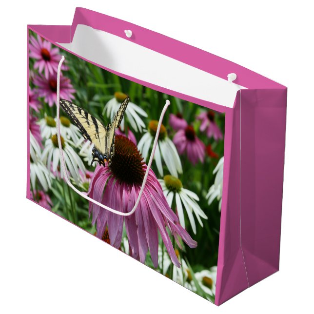 Tiger Swallowtail Butterfly Coneflower Gift Bag (Framsidan Vinklad)