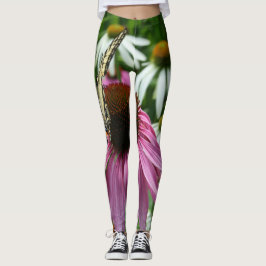 Tiger Swallowtail Butterfly Coneflower Leggings