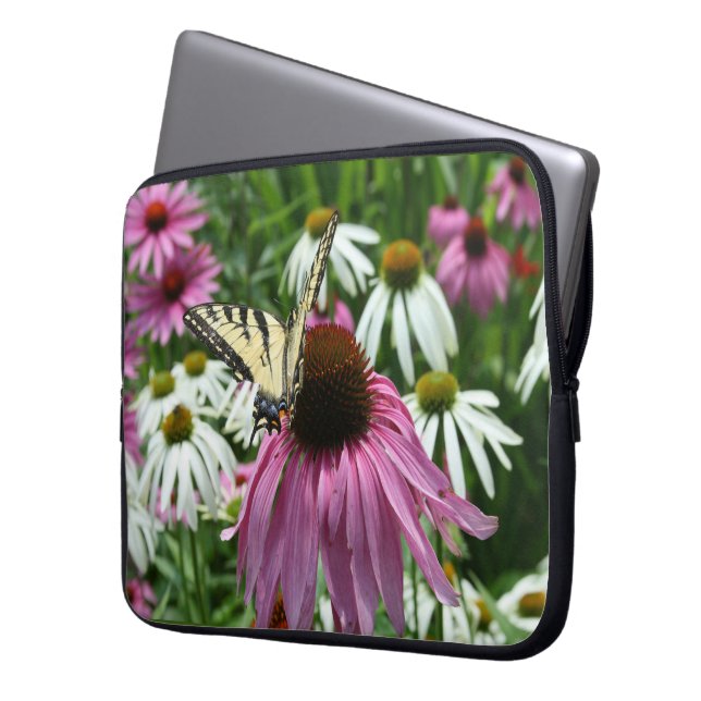 Tiger Swallowtail Butterfly Flower Laptop sleeve (Framsidan Vänster)