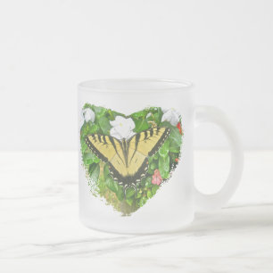 Tiger Swallowtail Butterfly Frostad Glasmugg