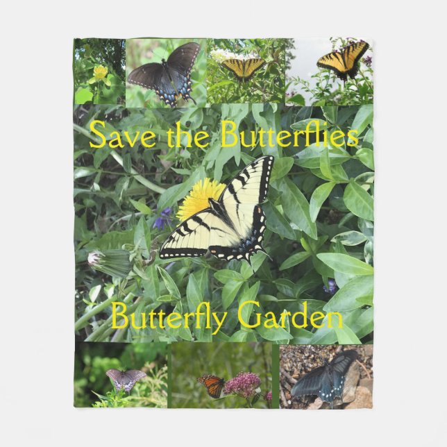 Tiger Swallowtail Butterfly Garden Blanket Fleecefilt (Framsidan)