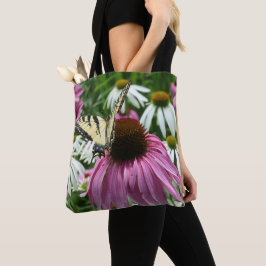 Tiger Swallowtail Butterfly on Coneflower Tote Bag Tygkasse