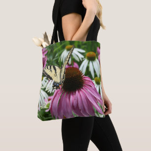Tiger Swallowtail Butterfly on Coneflower Tote Bag Tygkasse
