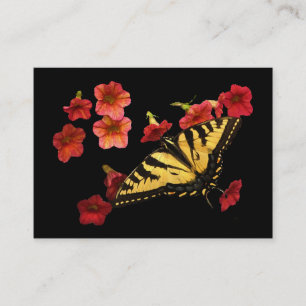 Tiger Swallowtail on Red Flowers ATC Visitkort