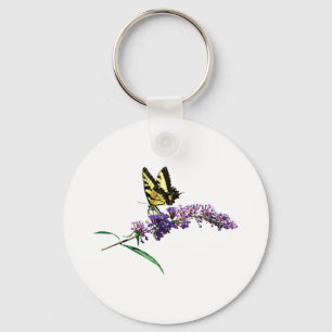 Tiger Swallowtail på den purpurfärgade fjärilen Nyckelring