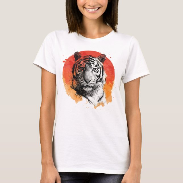 Tiger symbol of courage.  T-Shirt (Framsida)