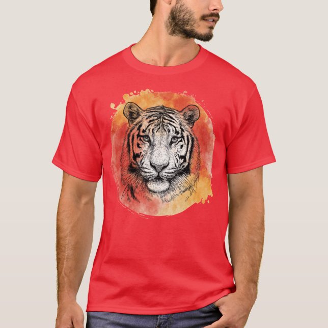 Tiger symbol of courage.  T-Shirt (Framsida)