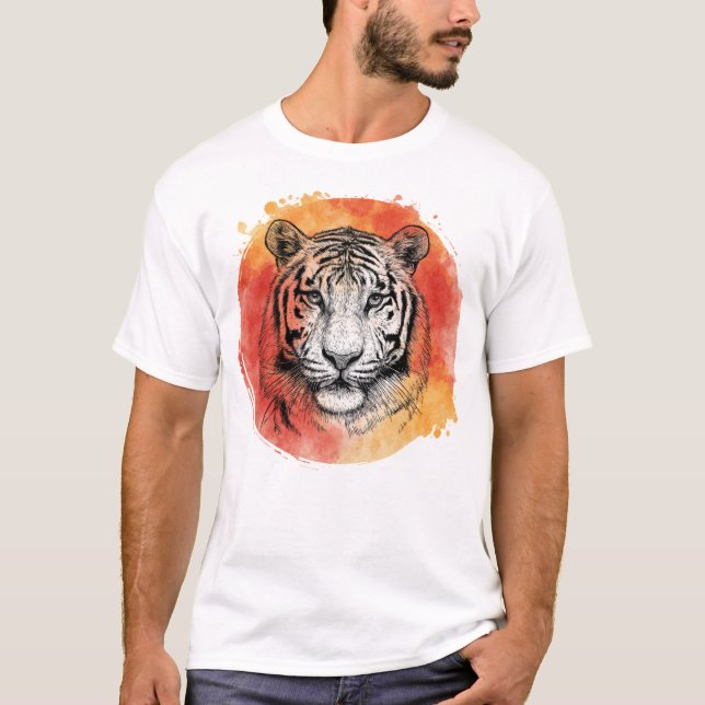 Tiger symbol of courage.  T-Shirt (Framsida)