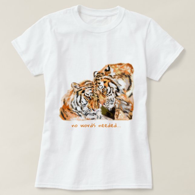 Tiger T-Shirt för Par med Anpassad Text (Design framsida)