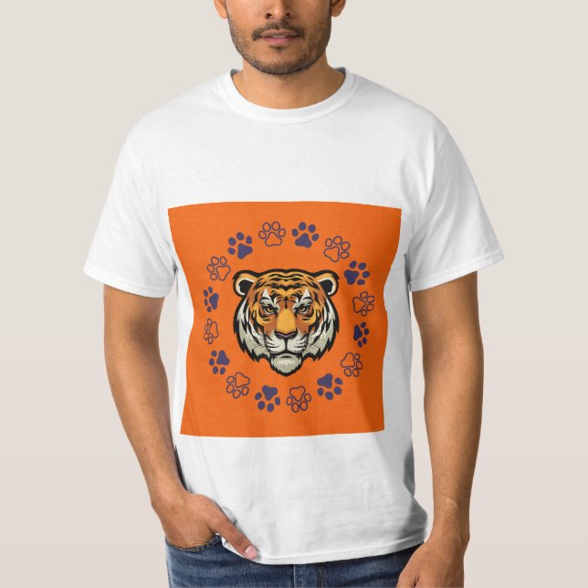 Tiger T-Shirt-Orange och Blue T Shirt (Framsida)