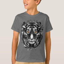 Tiger T-Shirt | Svartvit tigger Teckning