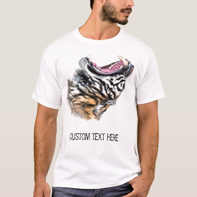Tiger T-Shirt Teckning - Din text (Framsida)