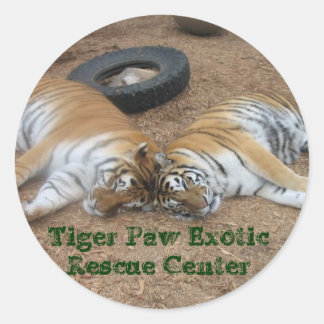 Tiger Tass Exotic Rädding Center Runt Klistermärke