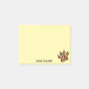 Tiger Tass Teckning Cute Custom Name Notes (anpass Post-it Block