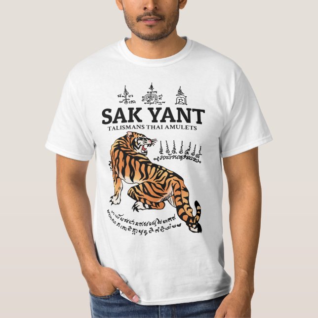 Tiger Tatto Sak Yant T Shirt (Framsida)