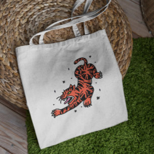 Tiger Tatto Tote Bag Tygkasse