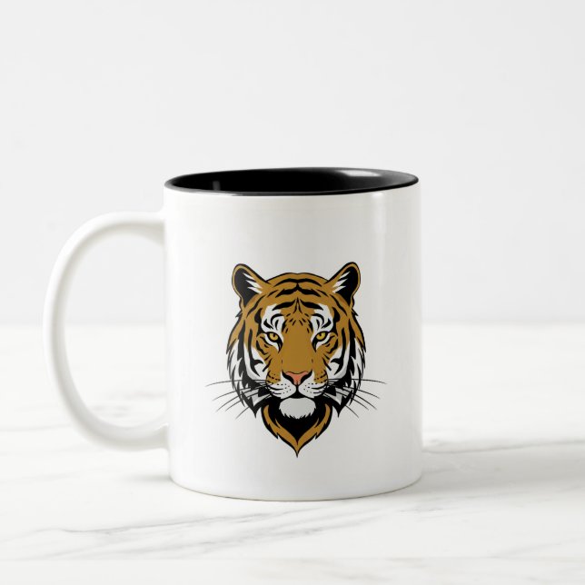 tiger tea cup Två-Tonad mugg (Vänster)