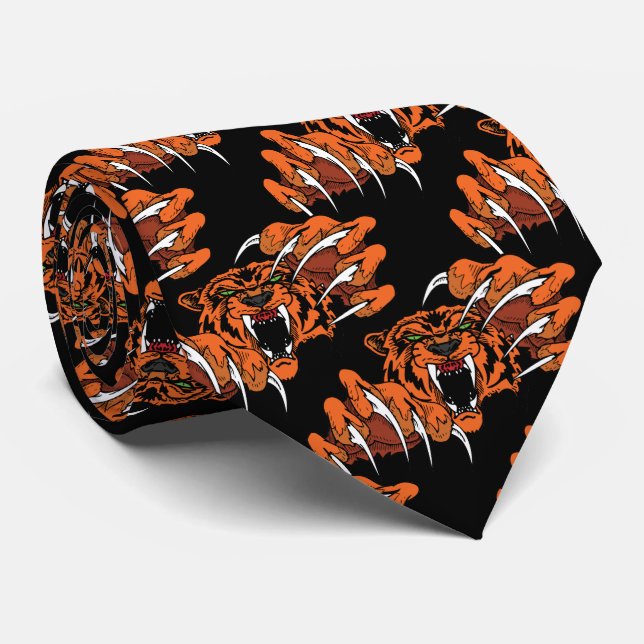 Tiger Team Mascot Football Basketball Necktie Slips (Rullad)