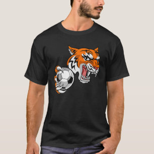Tiger Tecknad Sports Tigers Team Mascot Soccer Foo T Shirt