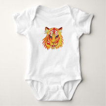 Tiger Teckning Baby Jersey Bodykosti, White