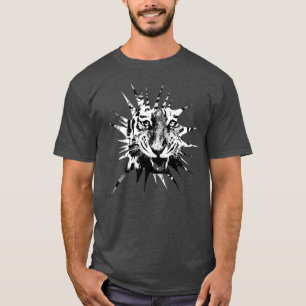 Tiger Template Modern Elegant Charcol Heather T Shirt