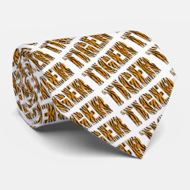 Tiger Text Tiger Print Team Mascot Necktie Slips