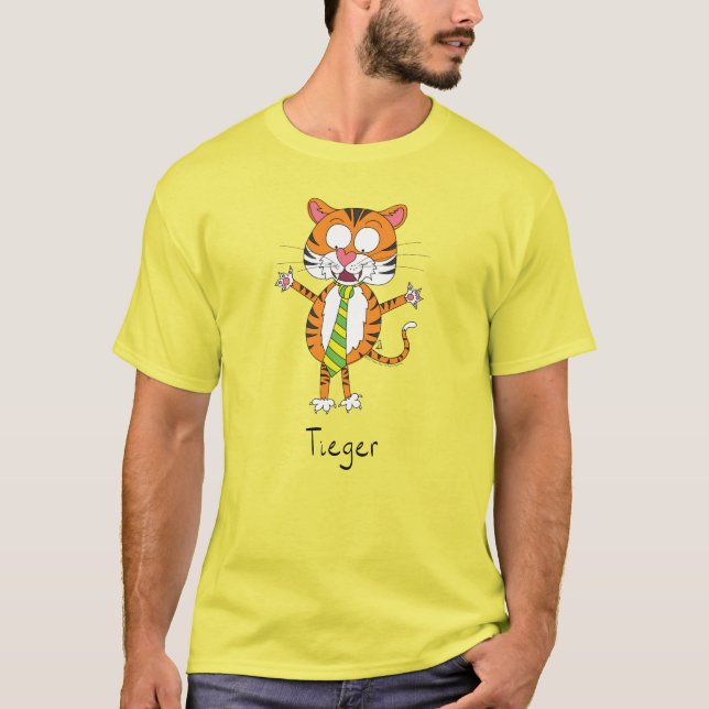 Tiger Tie Cute Funny T Shirt (Framsida)